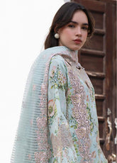 Printkari By AJR Couture Embroidered Lawn 3 Piece Unstitched Suit AJR25PL AJR-13-MYRTLE